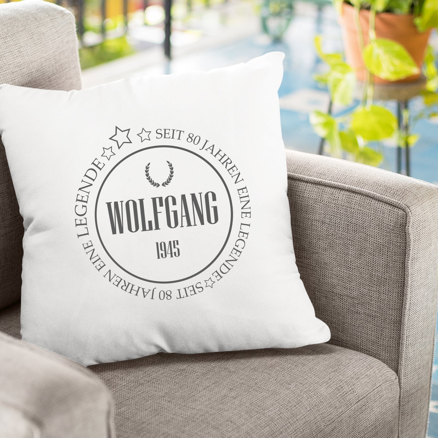 NAME seit 80 Jahren eine Legende - Geburtstag Kissen - Fulima