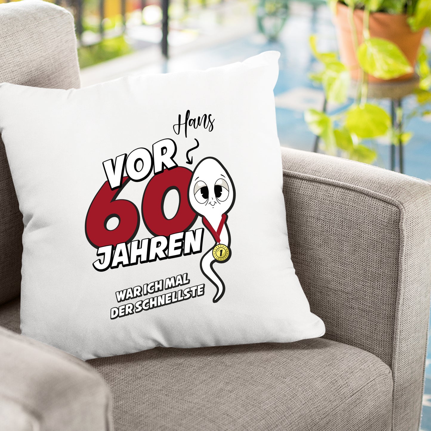 Vor 60 Jahren war ich mal der schnellste - mit Namen - Geburtstag Kissen - Fulima