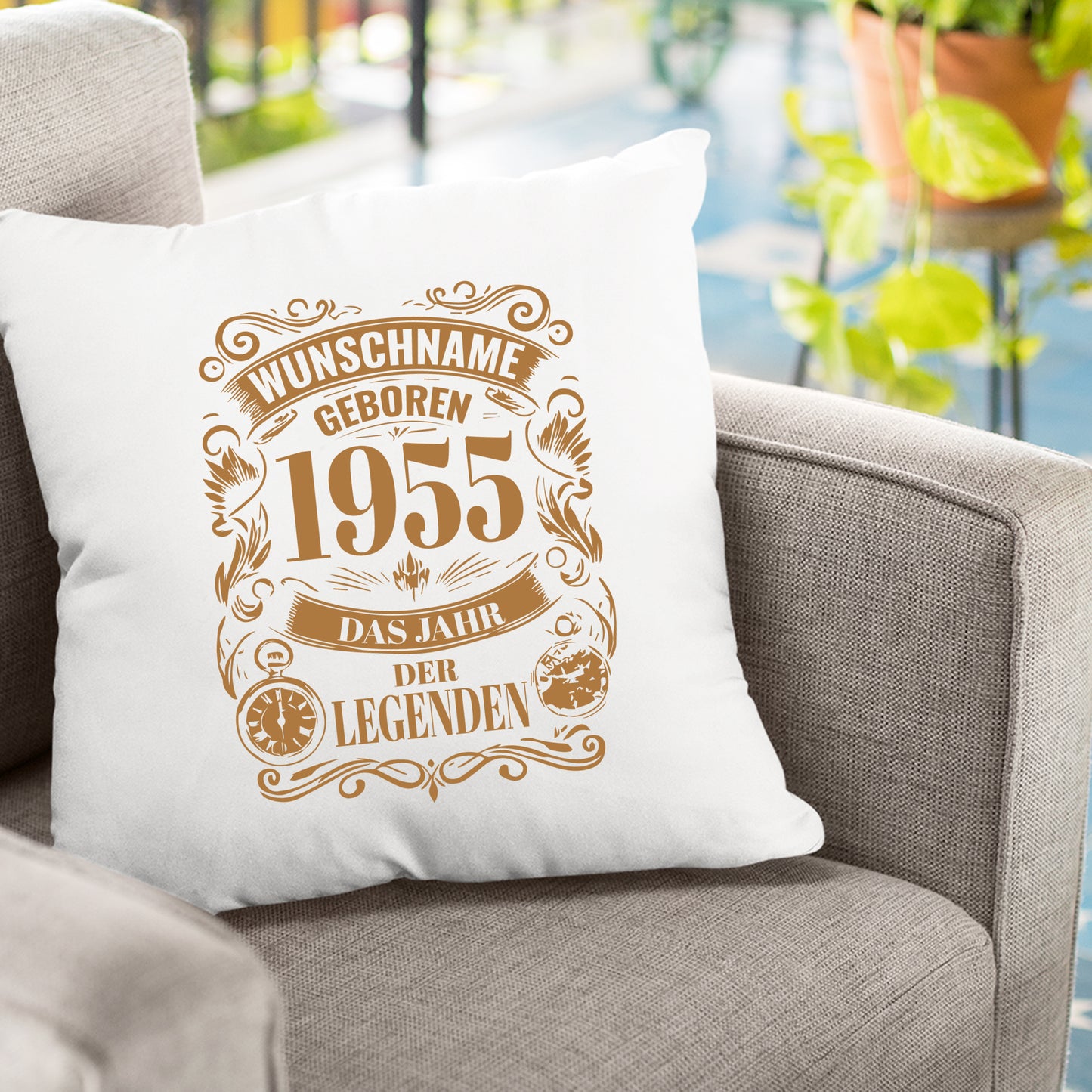 Geboren 1955 das Jahr der Legenden - personalisiert mit Namen - Kissen - Fulima