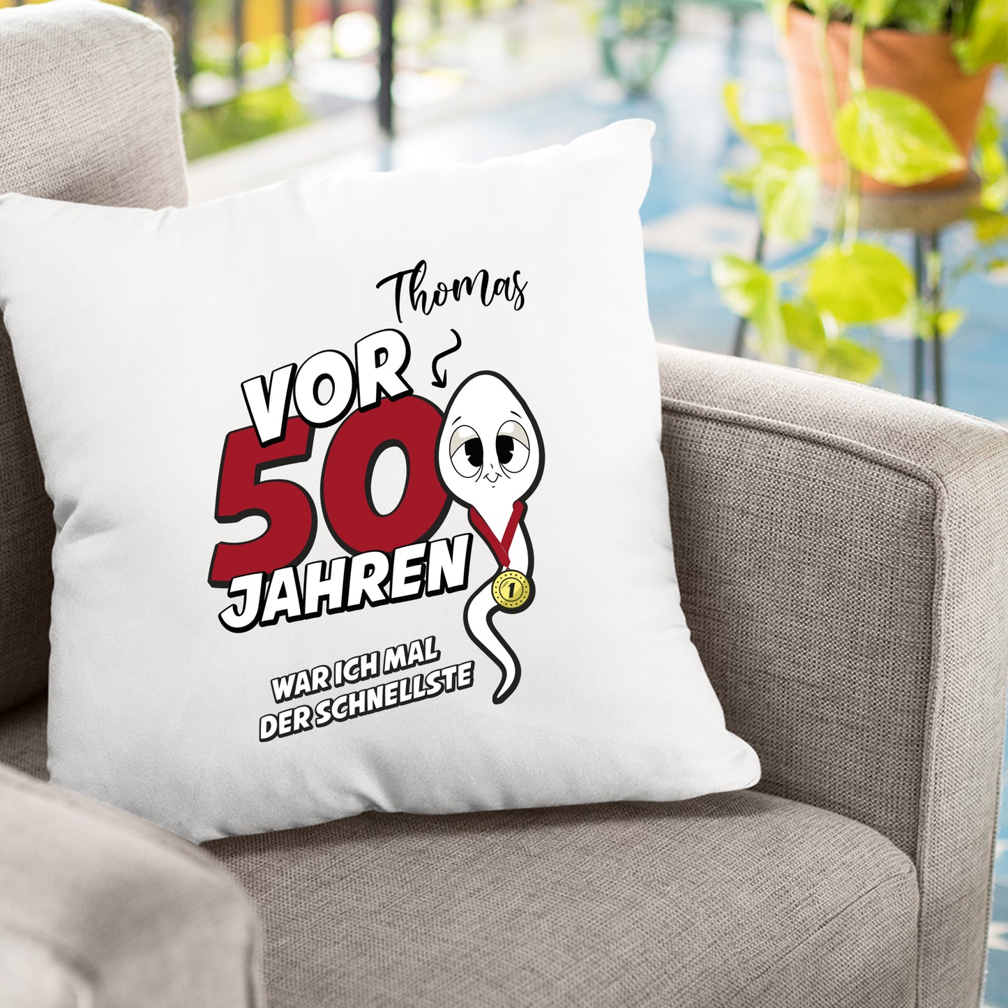 Vor 50 Jahren war ich mal der schnellste - mit Namen - Geburtstag Kissen - Fulima