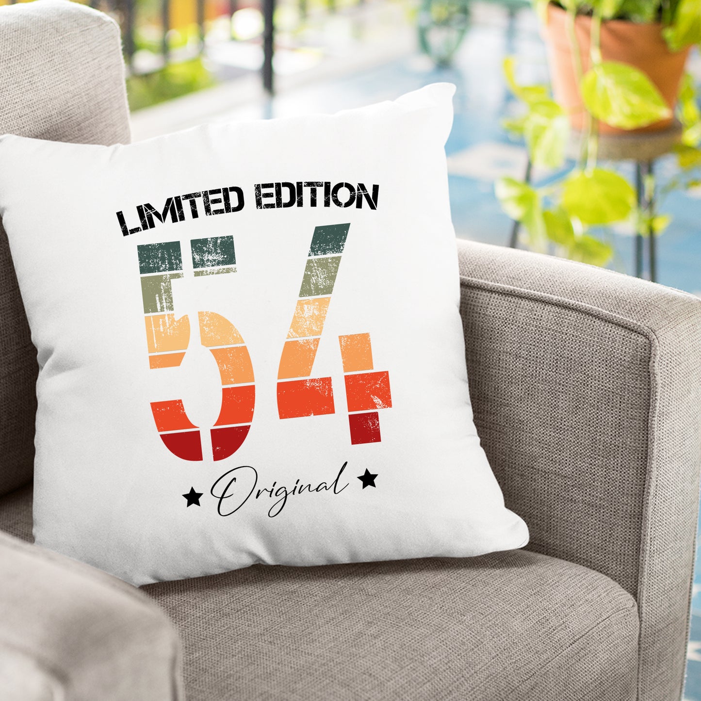 Limited Edition Original Grunge Vintage 54 - Geburtstag Kissen - Fulima