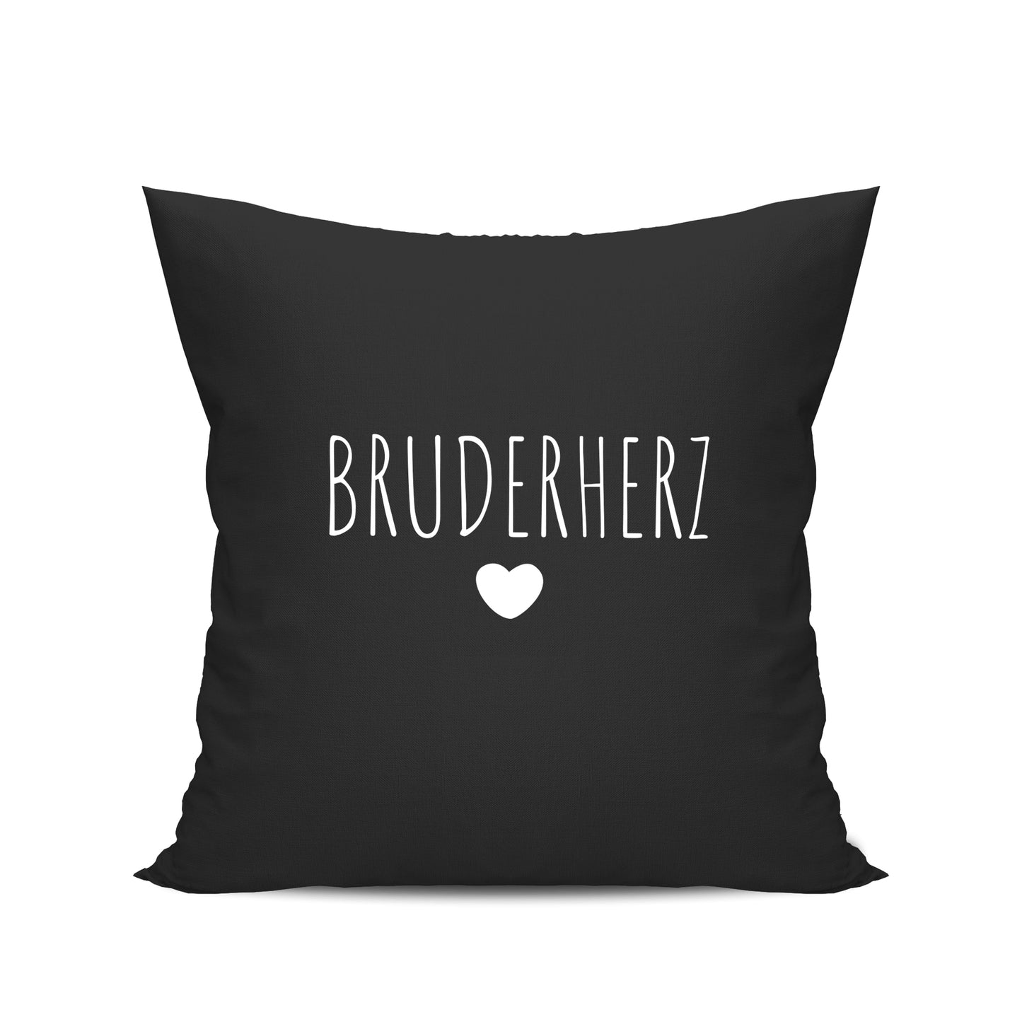 Bruder Kissen - Bruderherz Schriftzug - Geschenk Schwarz - Fulima