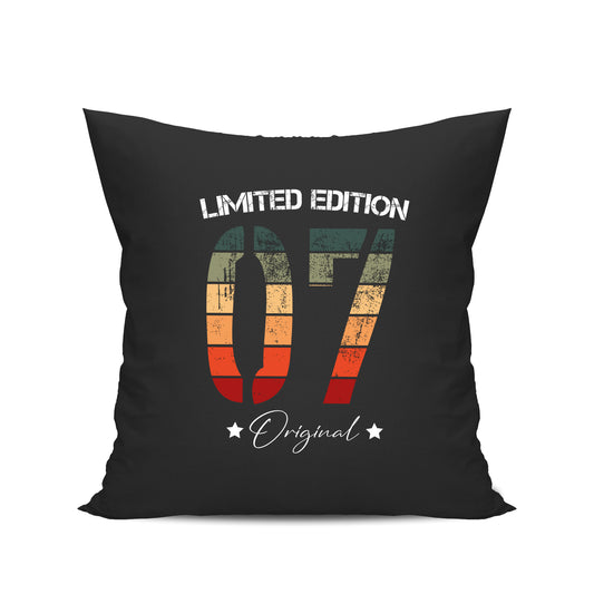 Limited Edition Original Grunge Vintage 07 - Geburtstag Kissen Schwarz - Fulima
