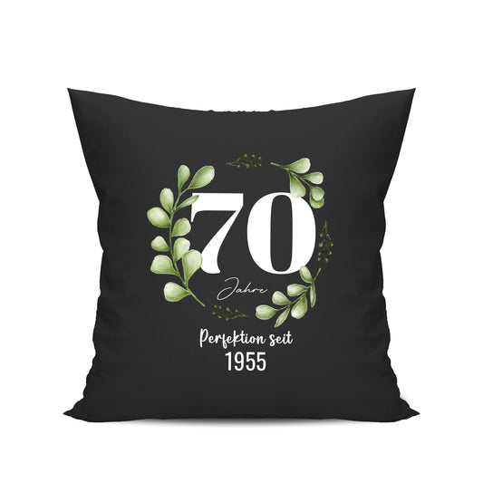 70 Jahre Perfektion seit 1955 - Geburtstag Kissen Schwarz - Fulima