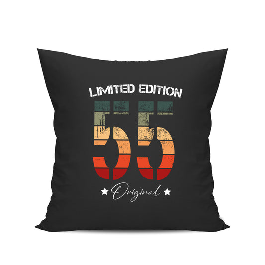 Limited Edition Original Grunge Vintage 55 - Geburtstag Kissen Schwarz - Fulima