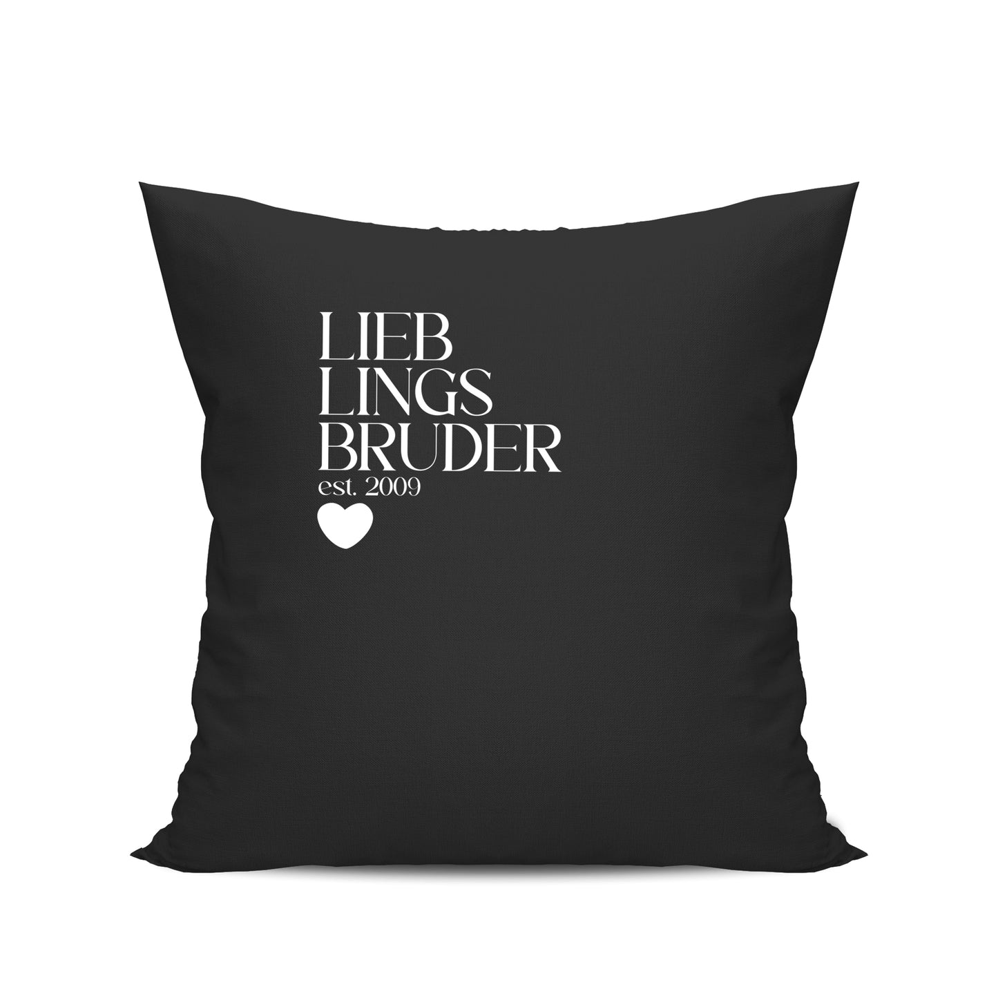 Bruder Kissen - Lieblingsbruder est. Wunschjahr Design - Geschenk Schwarz - Fulima