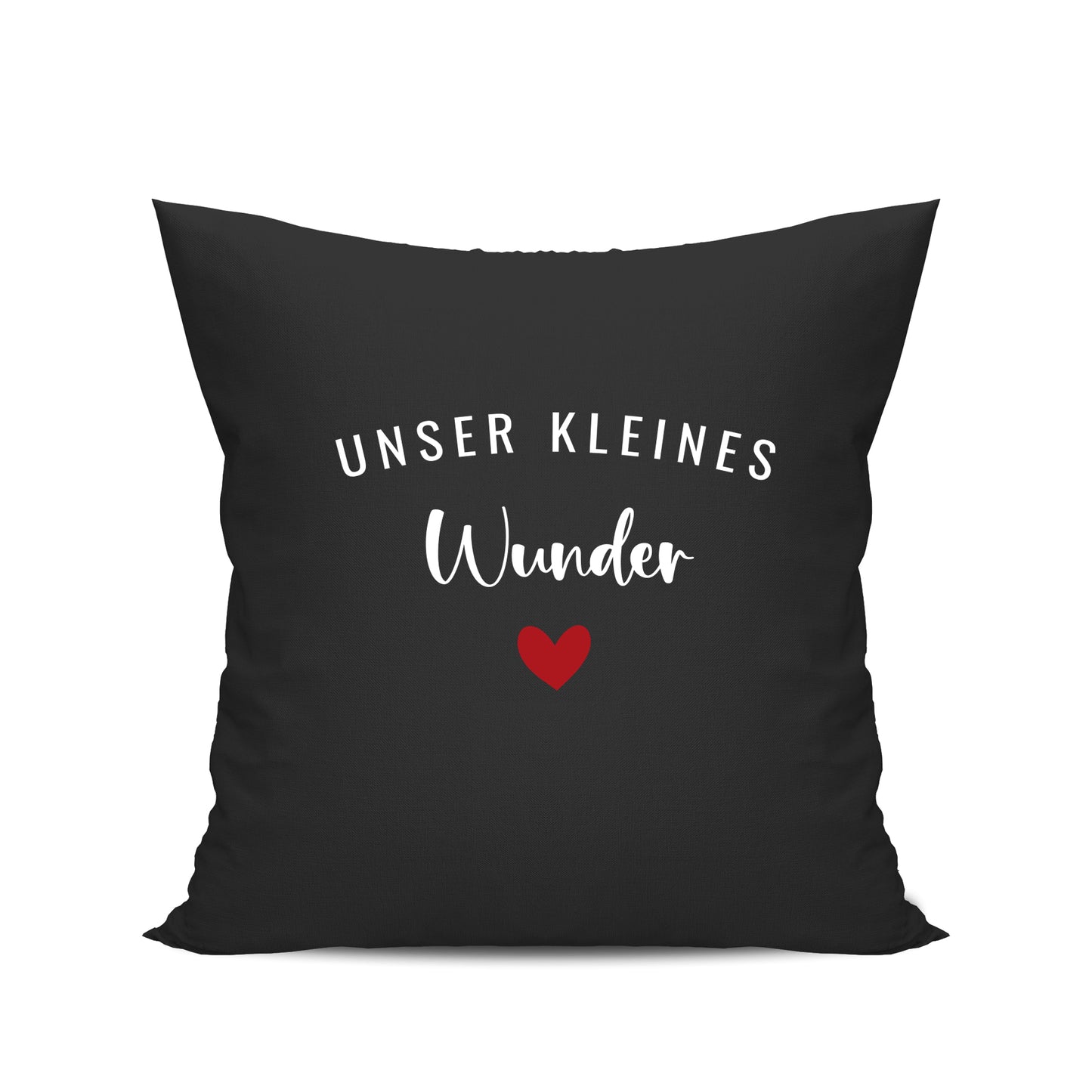 Babykissen - Unser kleines Wunder mit Herz Schwarz - Fulima