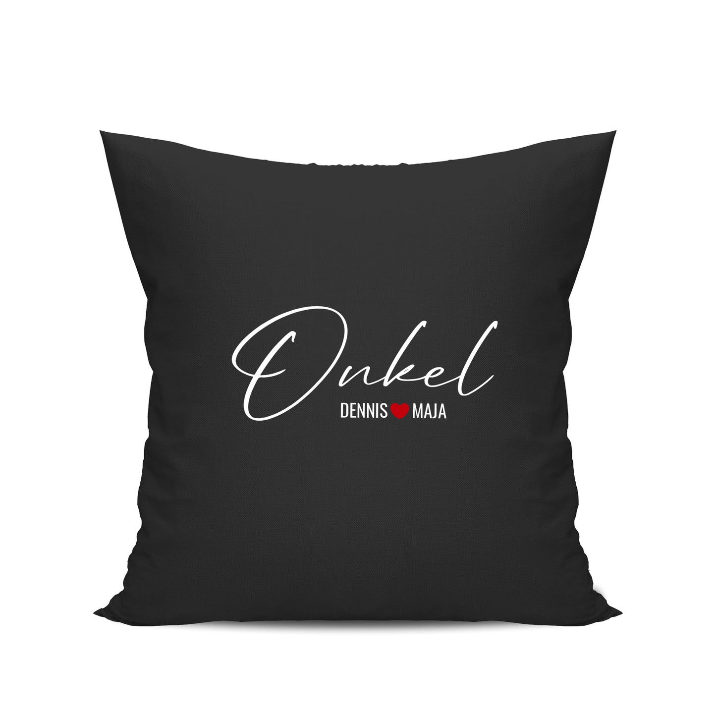 Onkel Kissen - Minimalistisch Onkel Schriftzug mit Namen der Kinder Schwarz - Fulima