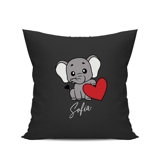 Babykissen - Süsser Elefant mit Herz - Personalisiert mit Namen - Geschenk zur Geburt - Fulima