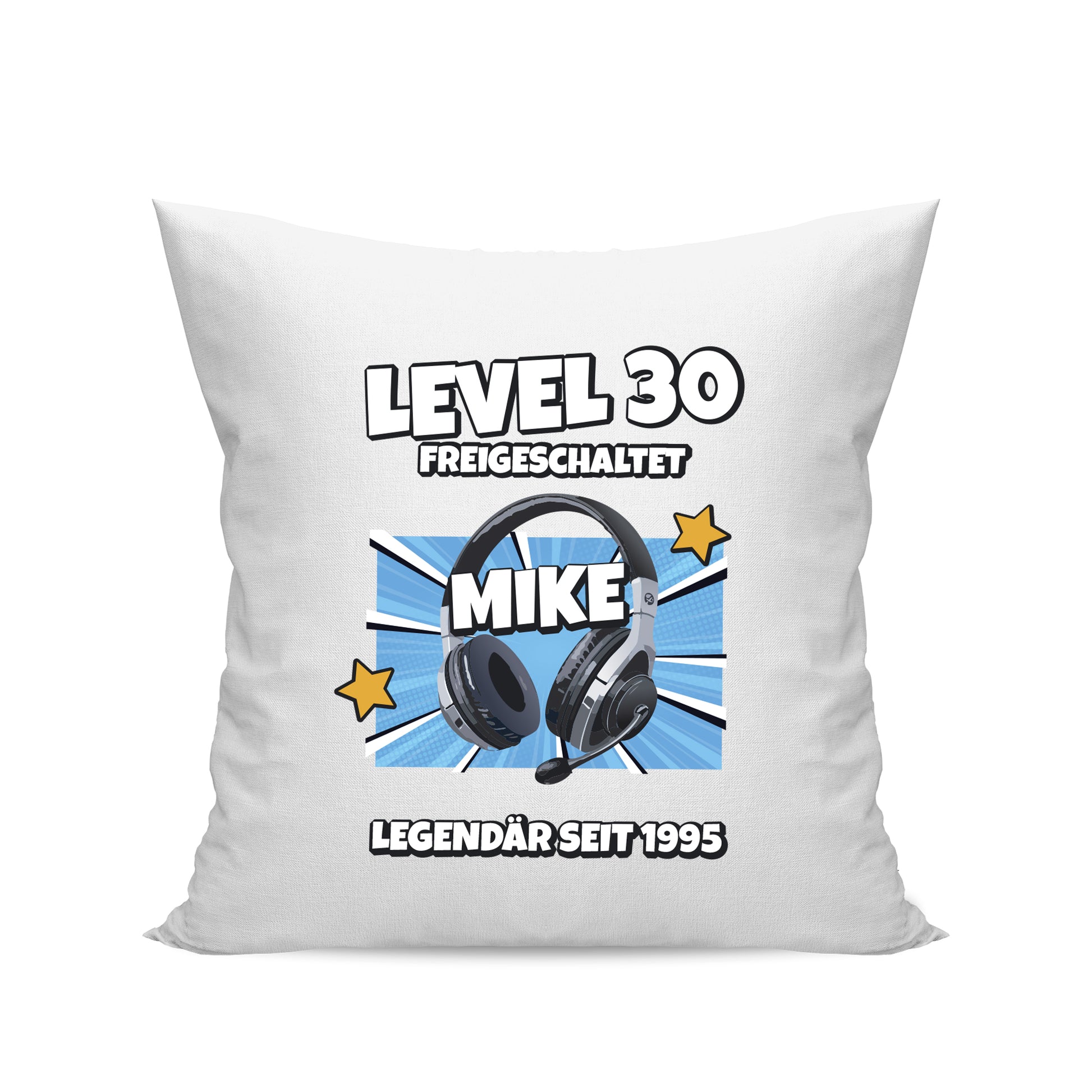 Level 30 freigeschaltet - Legendär - mit Namen - Geburtstag Kissen Weiß - Fulima