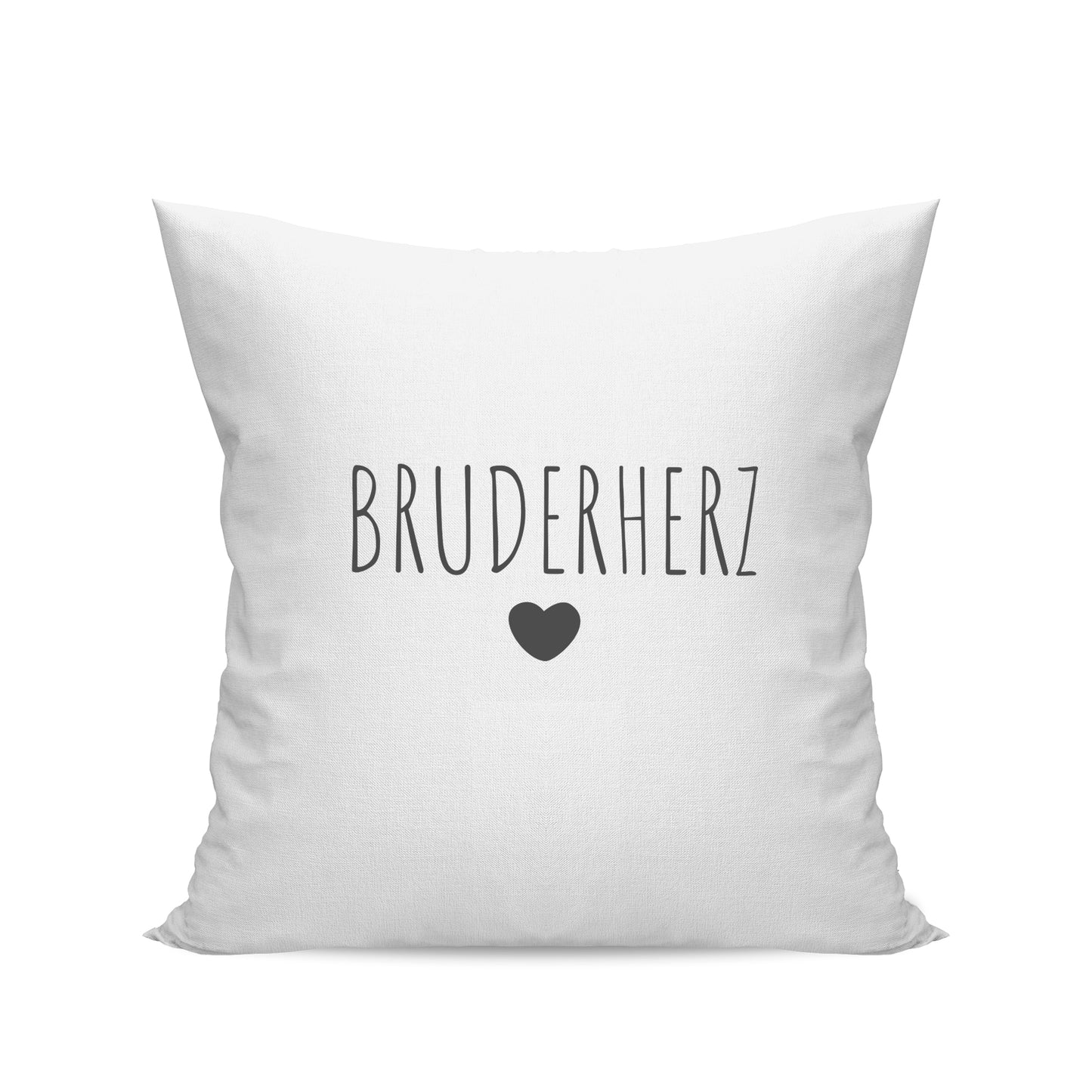 Bruder Kissen - Bruderherz Schriftzug - Geschenk Weiß - Fulima