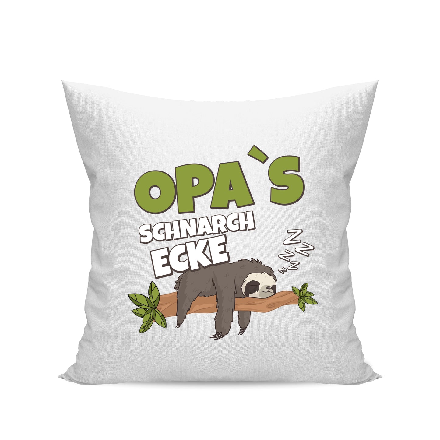 Opa Kissen - Opas Schnarch Ecke Faultier - Geschenkidee Weiß - Fulima