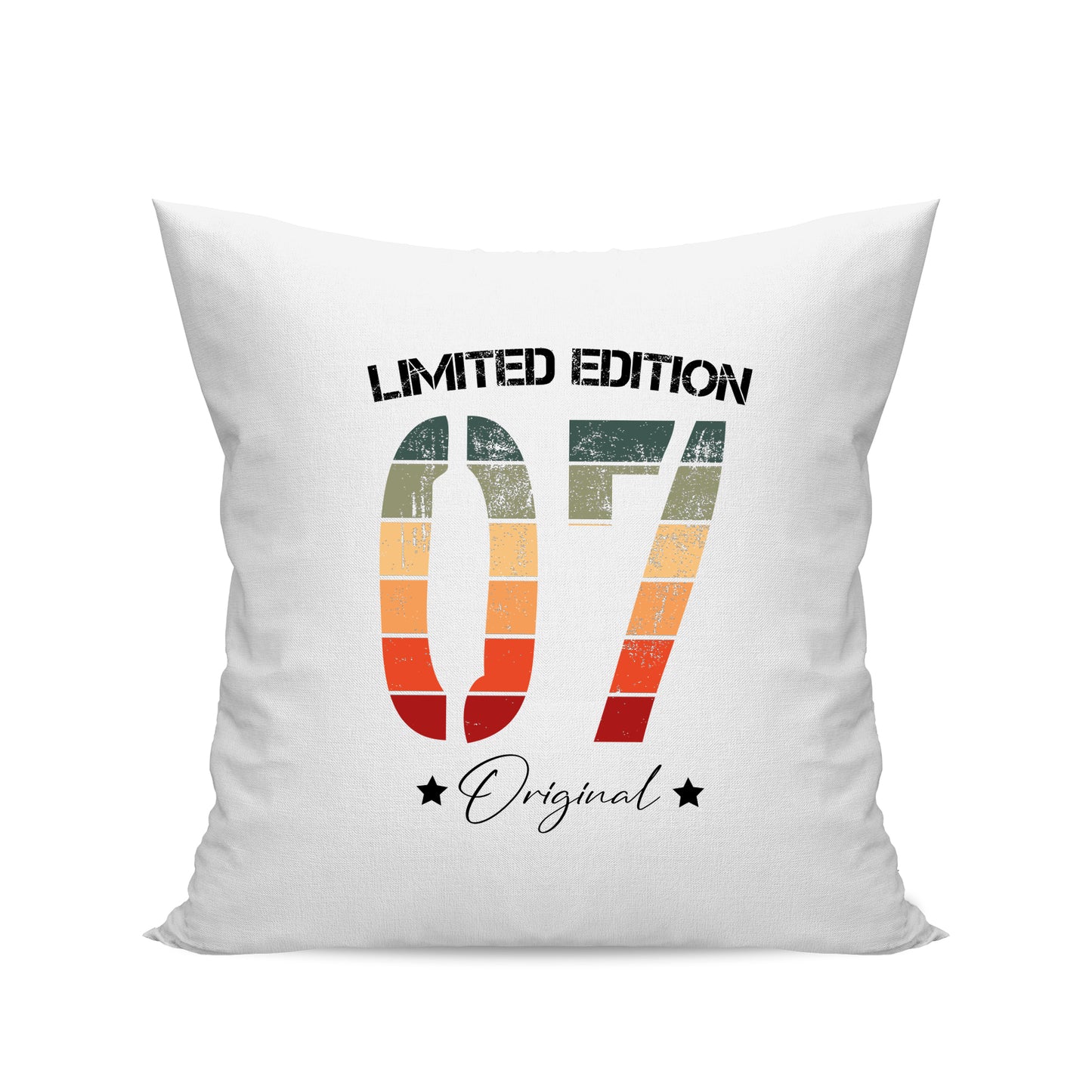 Limited Edition Original Grunge Vintage 07 - Geburtstag Kissen Weiß - Fulima