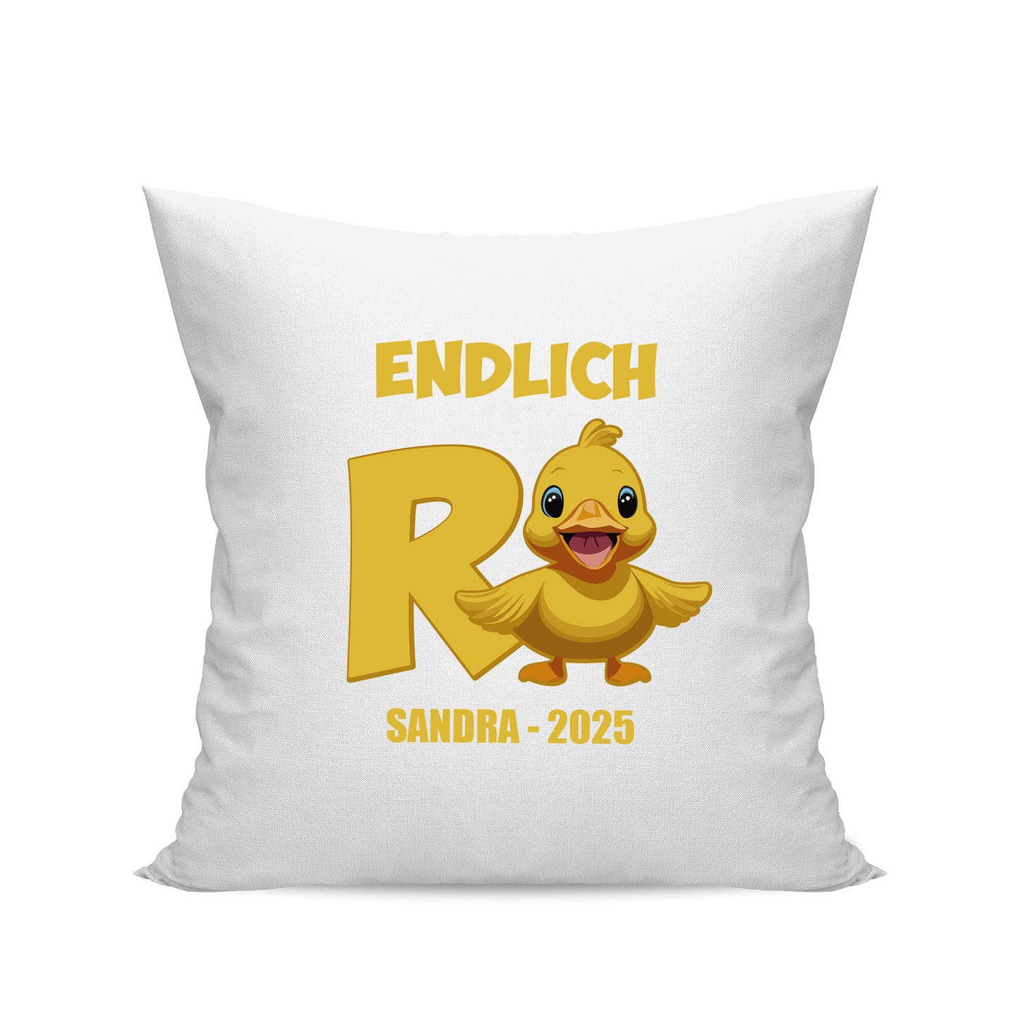 Ruhestand Kissen - Endlich Rente Ente - Süße Comic Ente - Rente Geschenk Weiß - Fulima