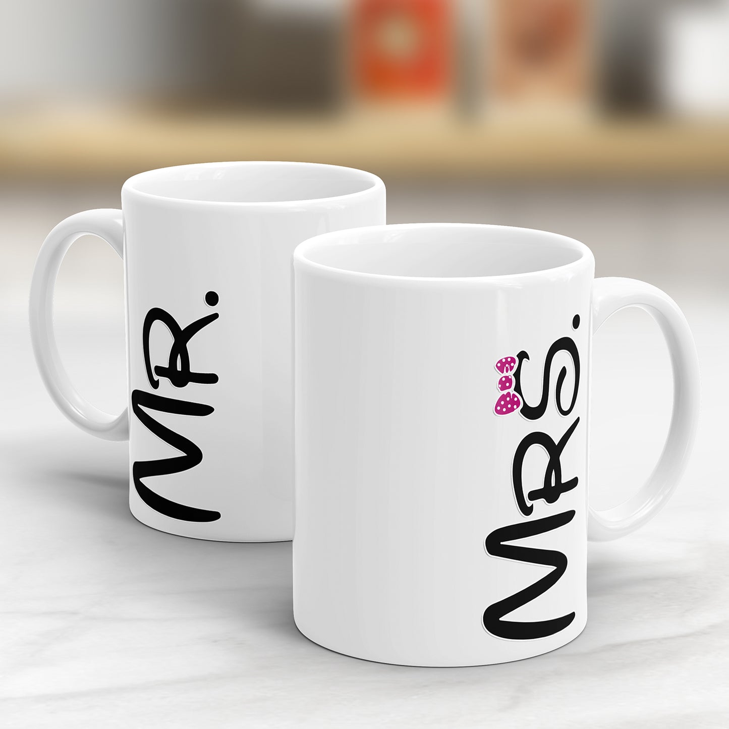 Partner Tasse Mr oder Mrs Schleife Geschenkidee für Pärchen - Fulima