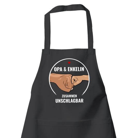 Opa Schürze - Opa und Enkelin Zusammen Unschlagbar - Geschenkidee Schwarz - Fulima
