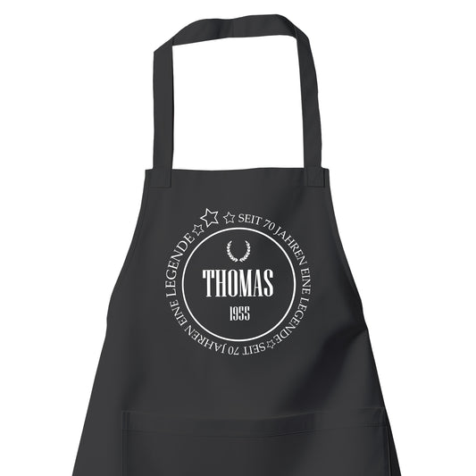 NAME seit 70 Jahren eine Legende - Schürze Schwarz - Fulima