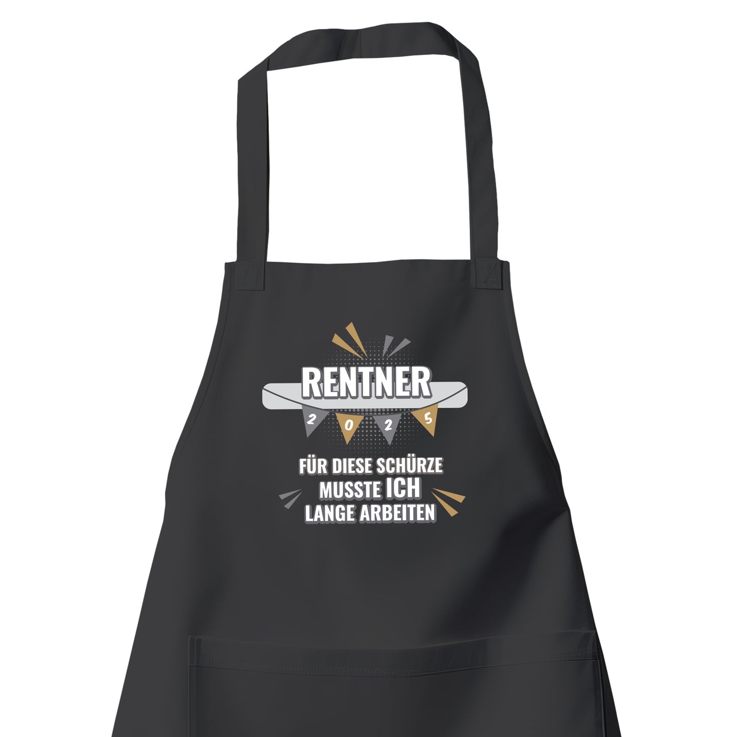 Rentner Grill- Kochschürze - Rentner 2025 Girlande - musste ich lange arbeiten - Rente Geschenk Schwarz - Fulima