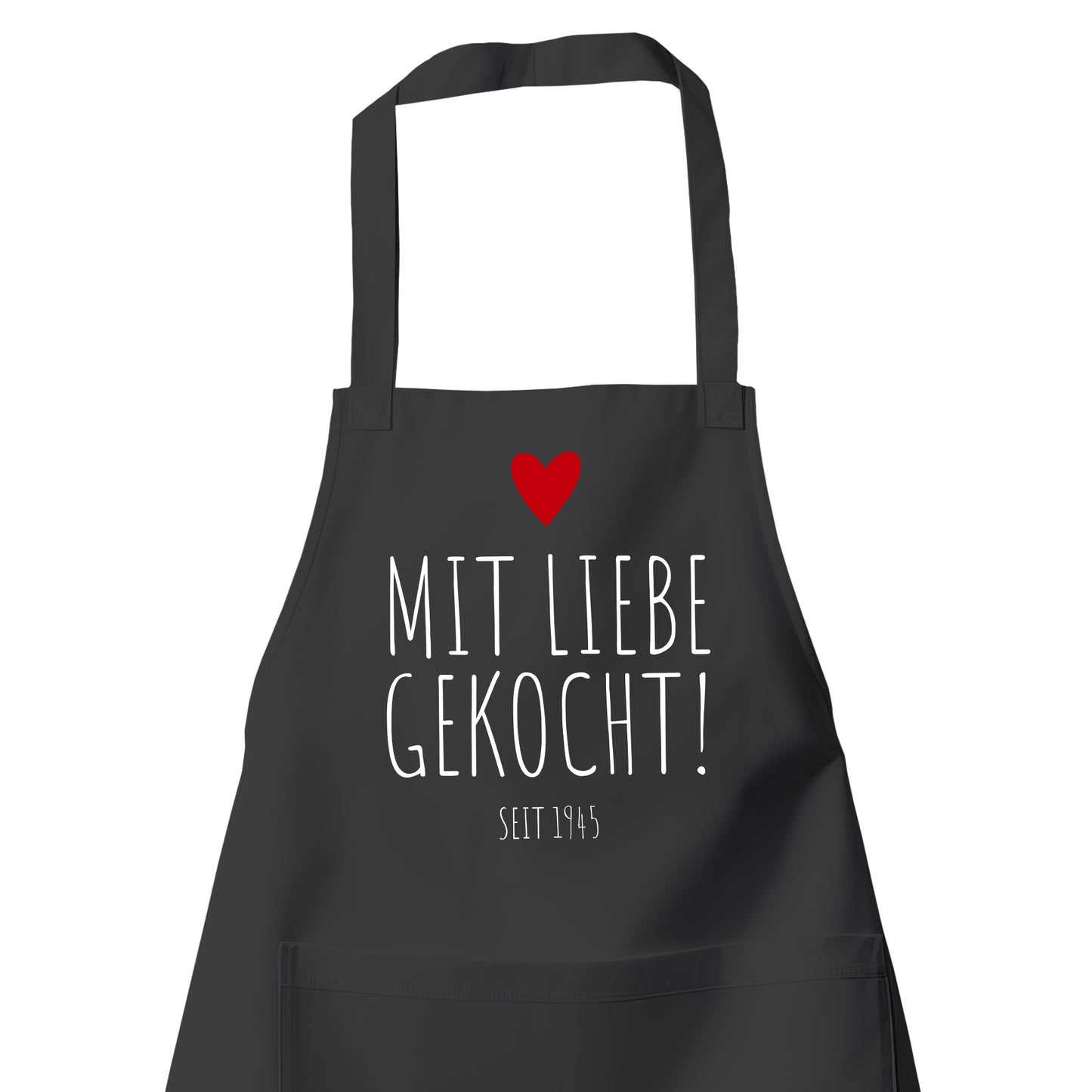 Mit Liebe gekocht seit 1955 - Grill- und Kochschürze Schwarz - Fulima