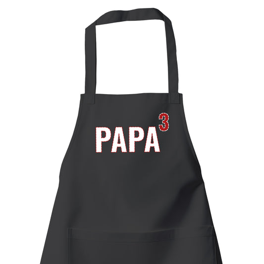 Grillschürze Papa - Mit Anzahl der Kinder - Geschenkidee Schwarz - Fulima