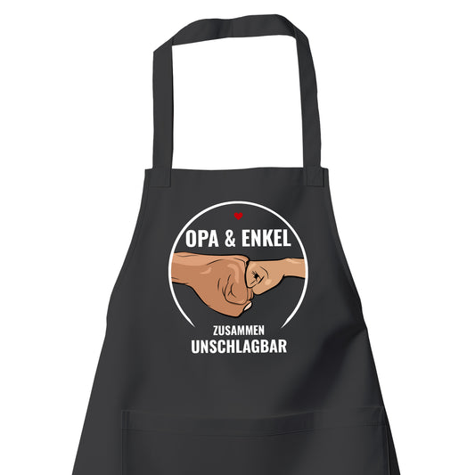 Opa Schürze - Opa und Enkel Zusammen Unschlagbar - Geschenkidee Schwarz - Fulima