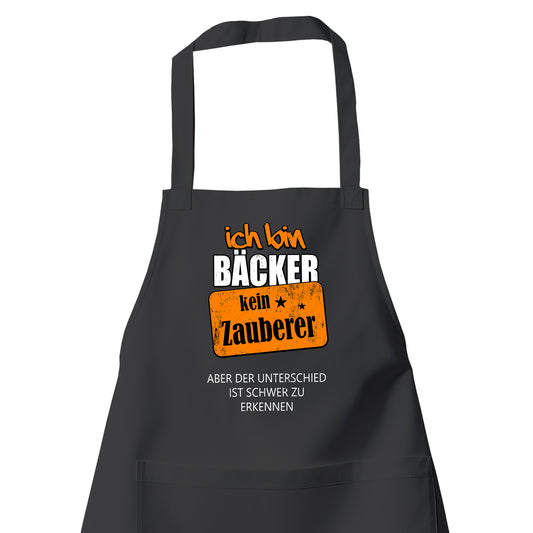 Ich bin Bäcker kein Zauberer - Schürze Schwarz - Fulima