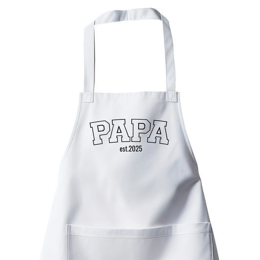 Grillschürze Papa - Papa Collage Style Line mit Jahr - Geschenk Weiß - Fulima