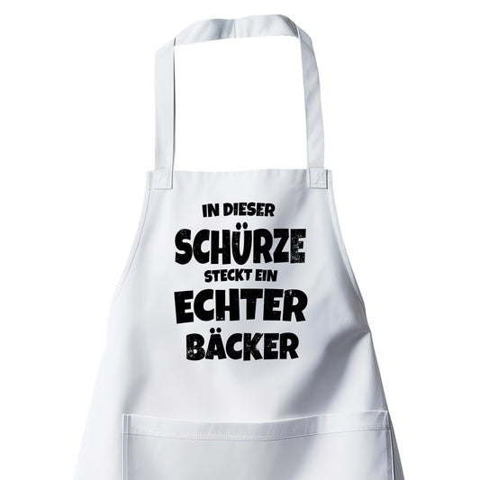 In dieser Schürze steckt ein echter Bäcker - Schürze Weiß - Fulima