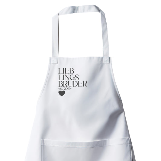 Bruder Schürze - Lieblingsbruder est. Wunschjahr Design - Geschenk Weiß - Fulima