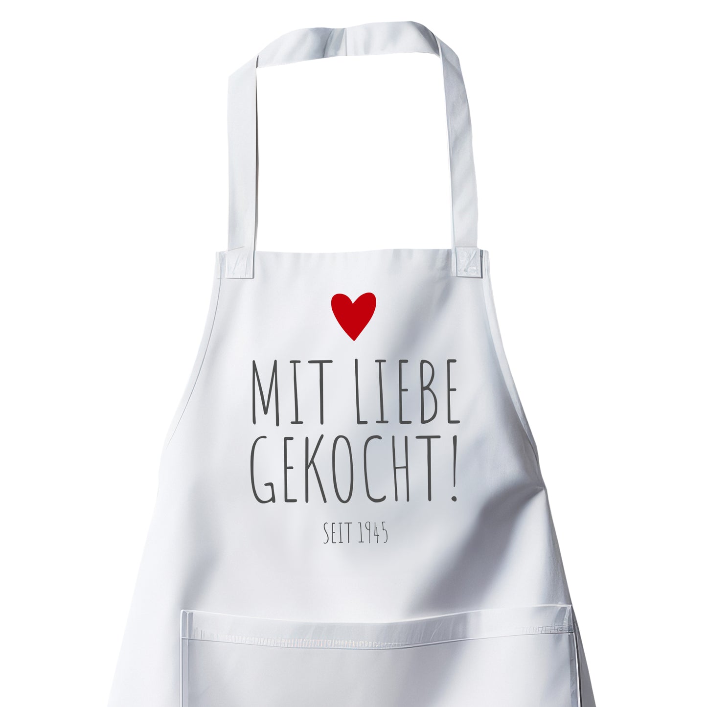 Mit Liebe gekocht seit 1955 - Grill- und Kochschürze Weiß - Fulima