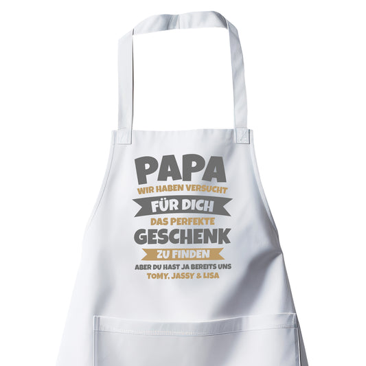 Grillschürze Papa - Wir haben versucht das beste Geschenk zu finden - Geschenkidee Weiß - Fulima