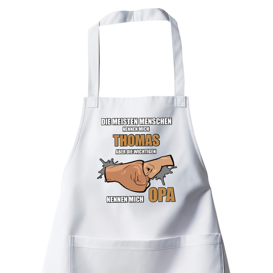 Opa Schürze - Die meisten nennen mich NAME die wichtigen Opa - mit Namen Weiß - Fulima