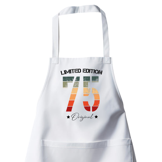 Limited Edition Original Grunge Vintage 75 - Geburtstag Schürze Weiß - Fulima