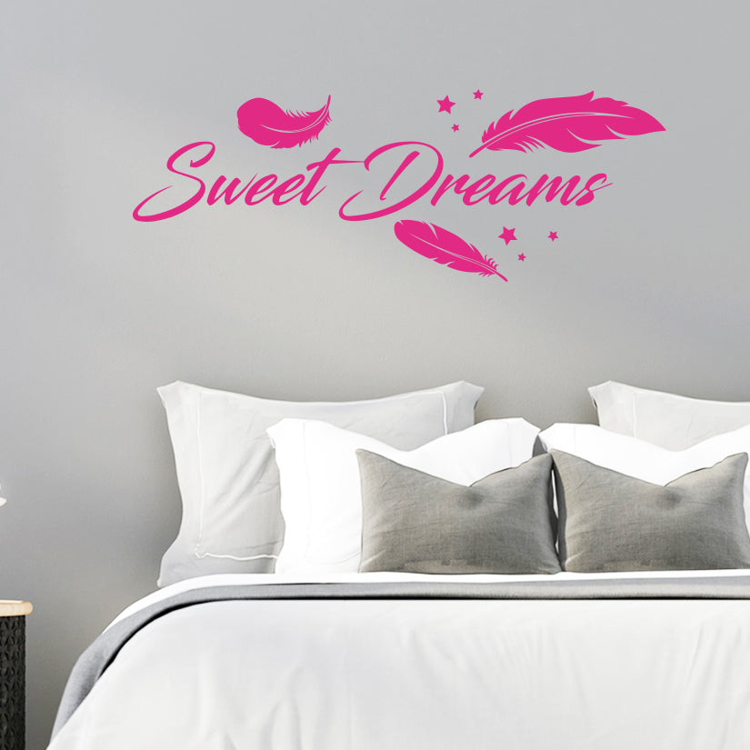 Sweet Dreams mit Federn und Sternen Wandtattoo - Fulima