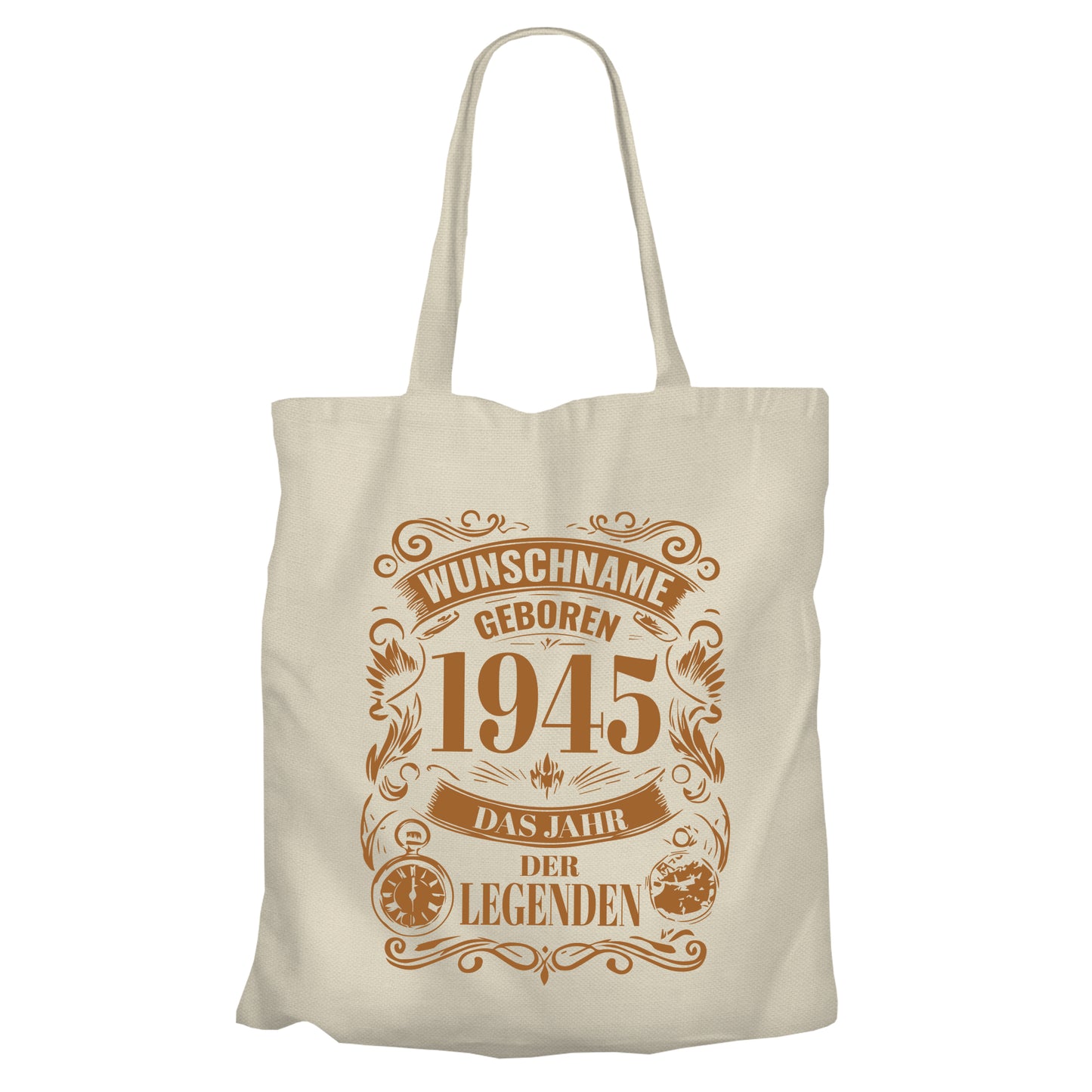 Geboren 1945 das Jahr der Legenden - personalisiert mit Namen - Einkaufstasche Beige - FULiMA®