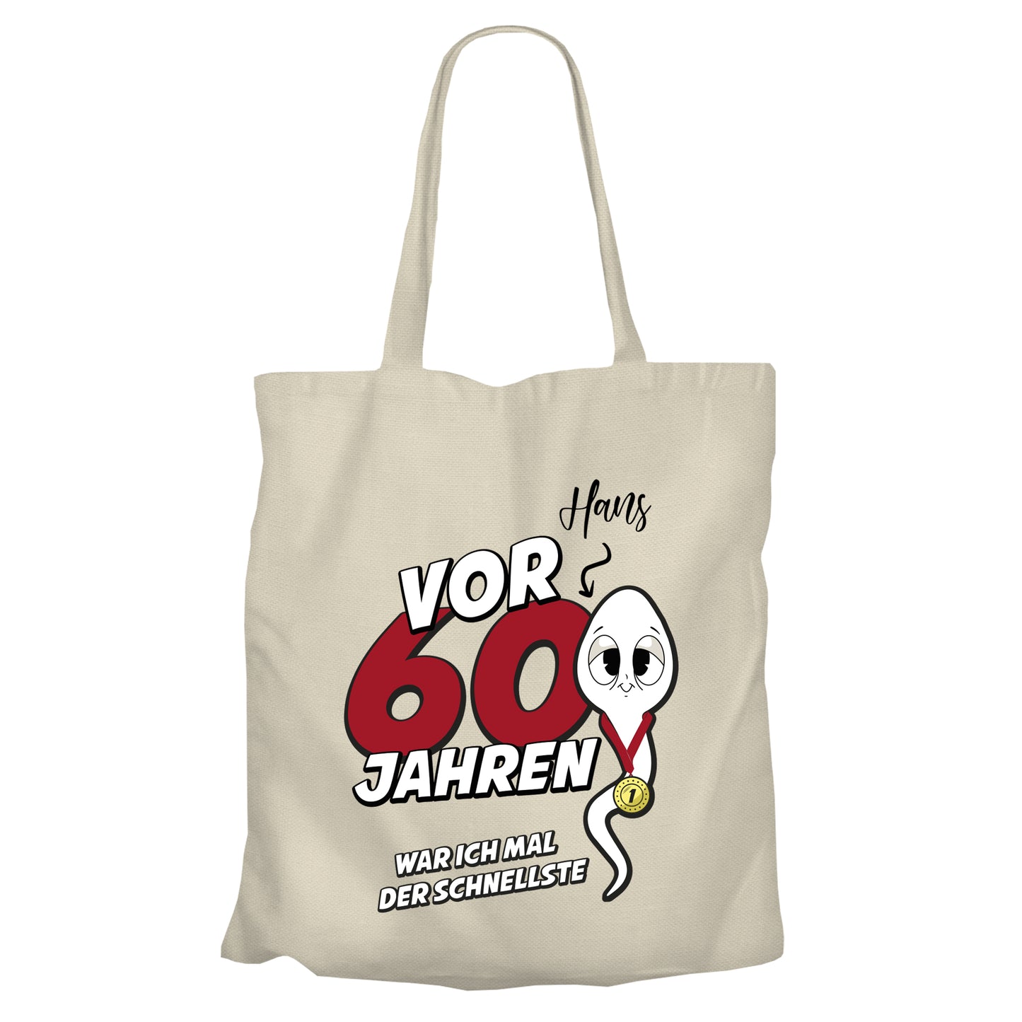 Vor 60 Jahren war ich mal der schnellste - mit Namen - Einkaufstasche Beige - FULiMA®