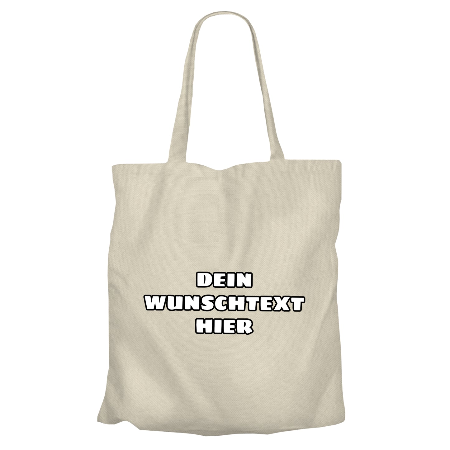 Personalisierte Einkaufstasche mit Wunschtext – Wähle Schriftart & Farbe! Beige - FULiMA®