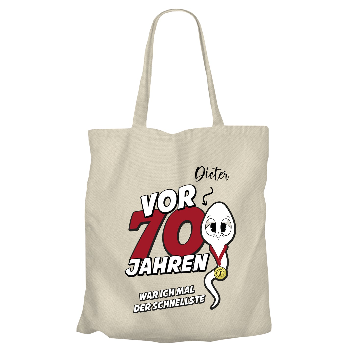 Vor 70 Jahren war ich mal der schnellste - mit Namen - Einkaufstasche Beige - FULiMA®
