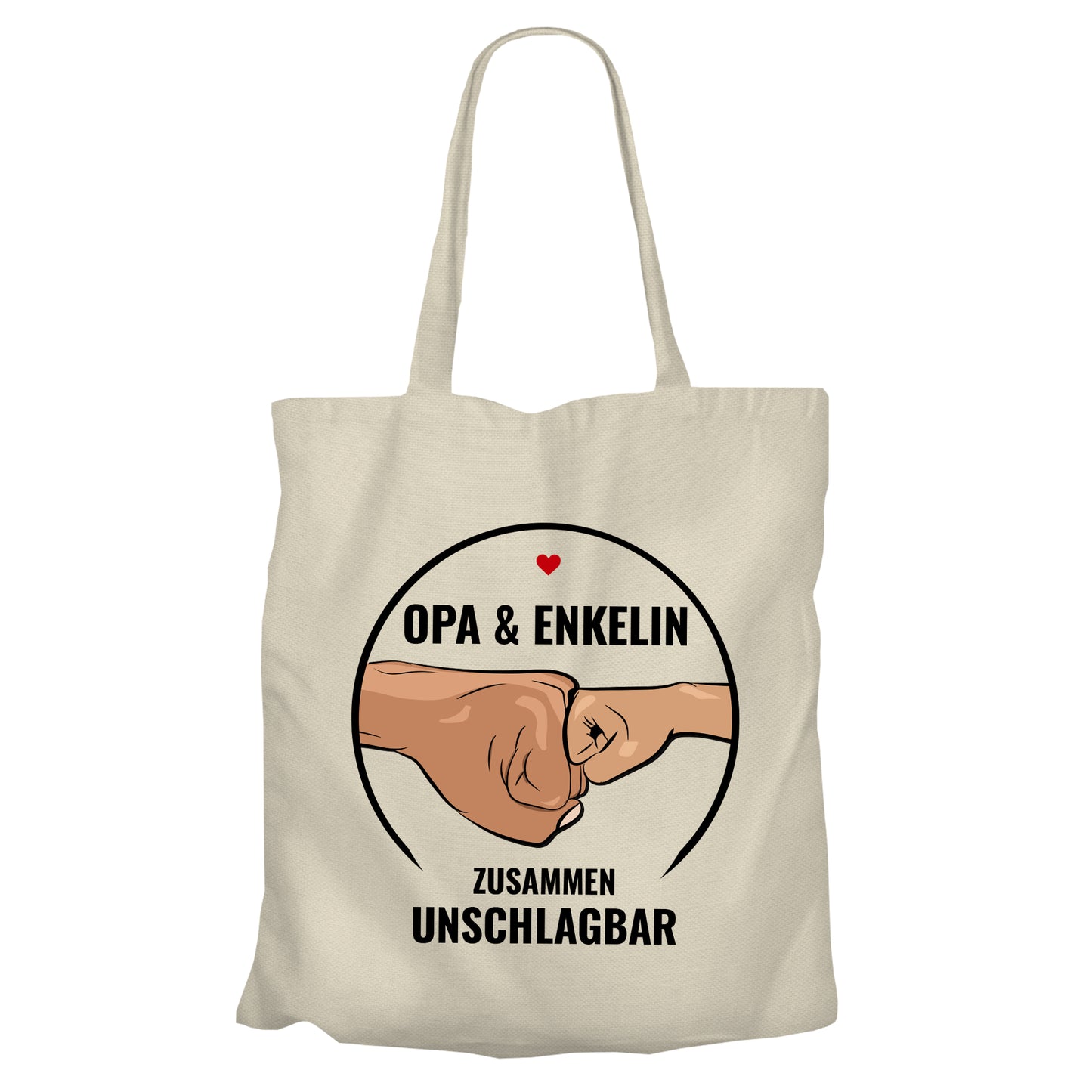 Opa Einkaufstasche - Opa und Enkelin Zusammen Unschlagbar - Geschenkidee Beige - FULiMA®