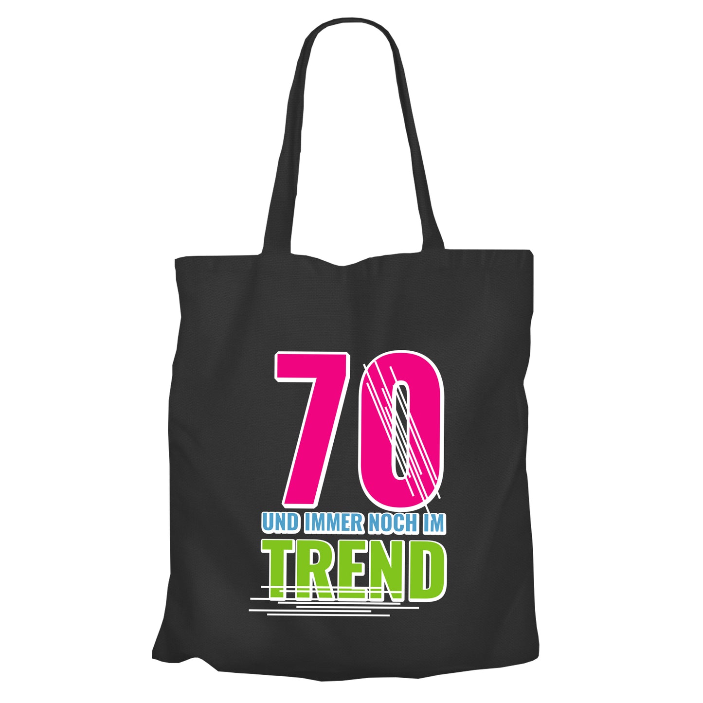 70 Jahre und immer noch im Trend - Einkaufstasche Schwarz - FULiMA®