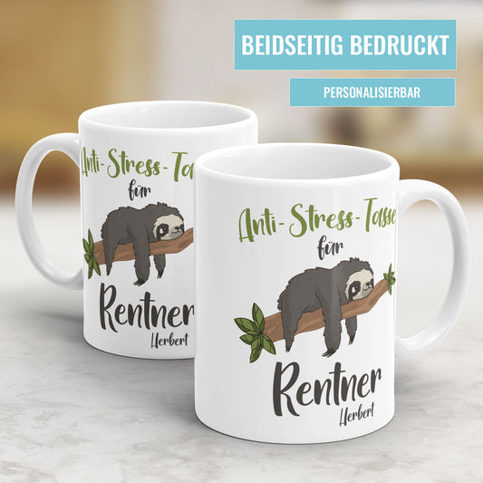 Anti Stress Tasse für Rentner - Rente Becher - Personalisiert mit Namen - Fulima