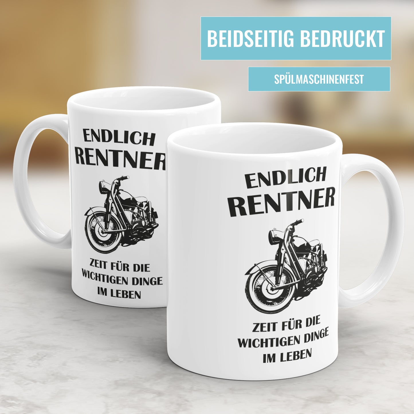 Endlich Renter - Motorrad - Zeit für die wichtigen Dinge im Leben - Tasse - Fulima