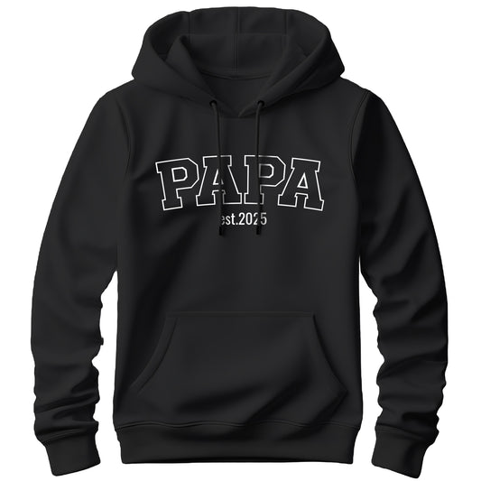 Papa Hoodie - Papa Collage Style Line mit Jahr - Geschenk Schwarz - FULiMA®