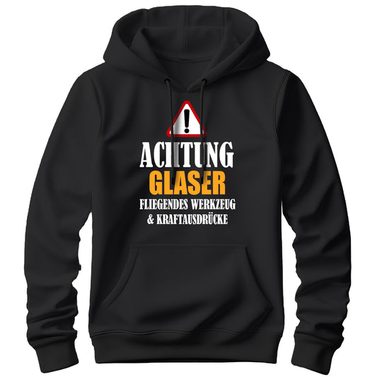Achtung Glaser - Kraftausdrücke - Hoodie Schwarz - FULiMA®
