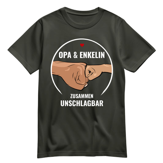 Opa Shirt - Opa und Enkelin Zusammen Unschlagbar - Geschenkidee Khaki - FULiMA®