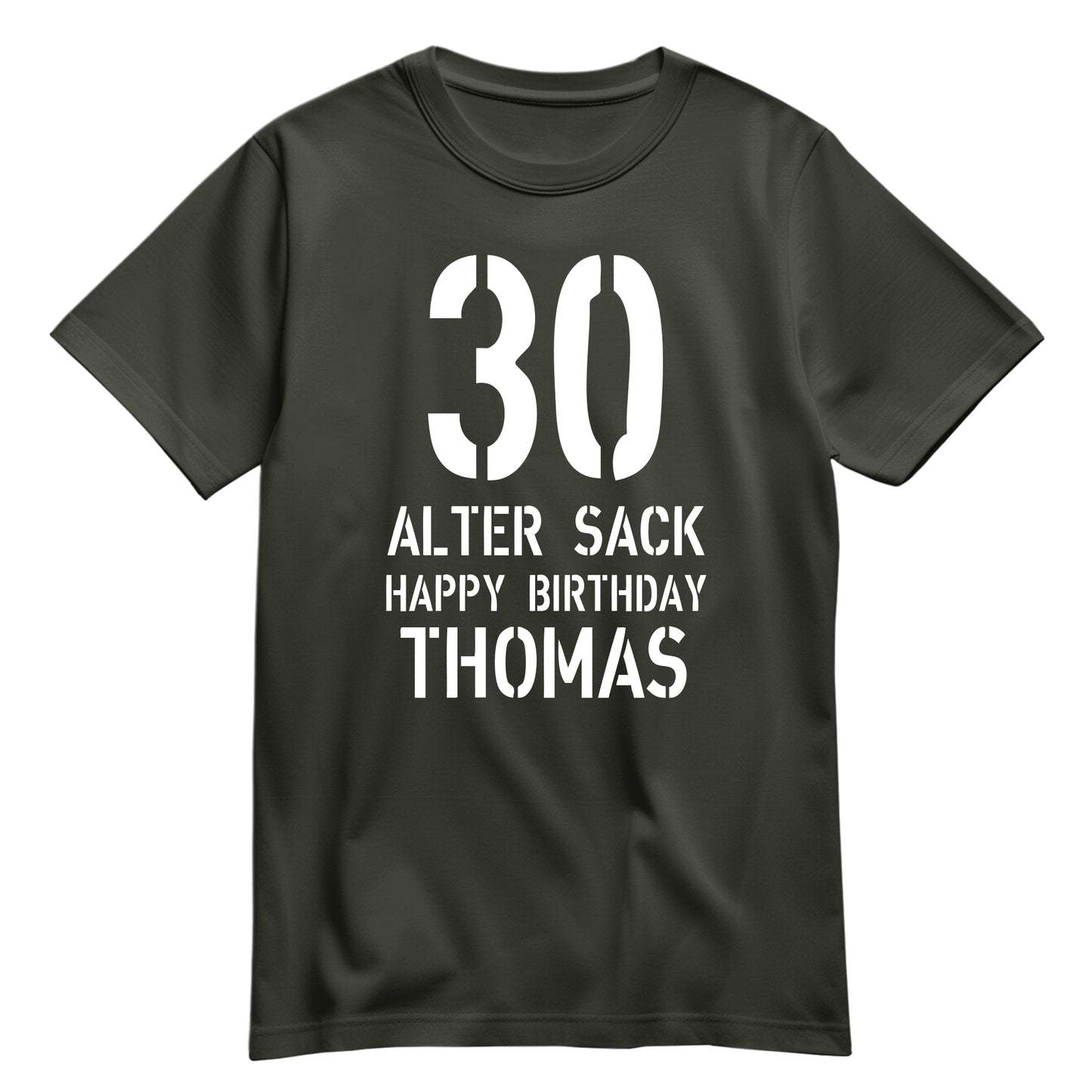 Geburtstag Shirt - 30 Alter Sack Happy Birthday mit Namen Khaki - FULiMA®