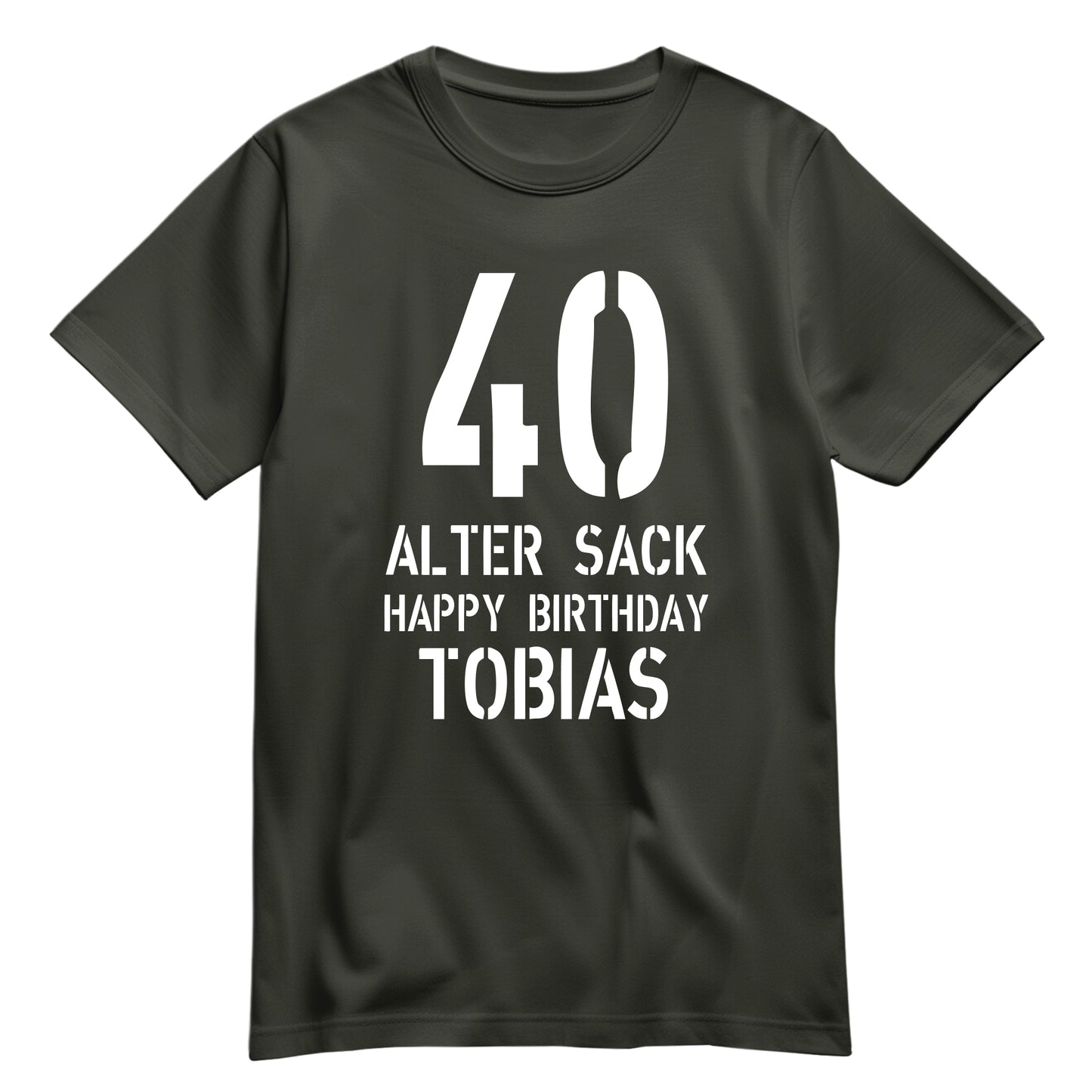 Geburtstag Shirt - 40 Alter Sack Happy Birthday mit Namen Khaki - FULiMA®