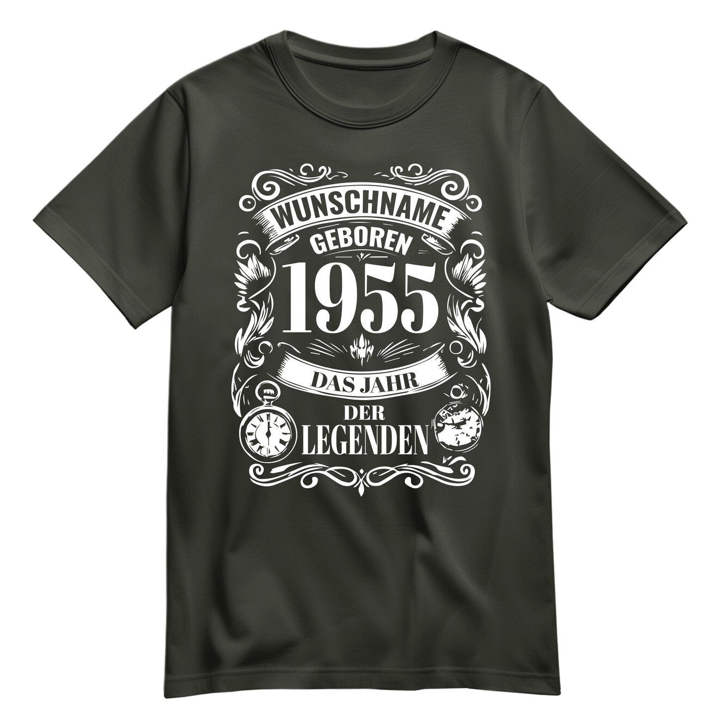 Geboren 1955 das Jahr der Legenden - personalisiert mit Namen - Shirt Khaki - FULiMA®