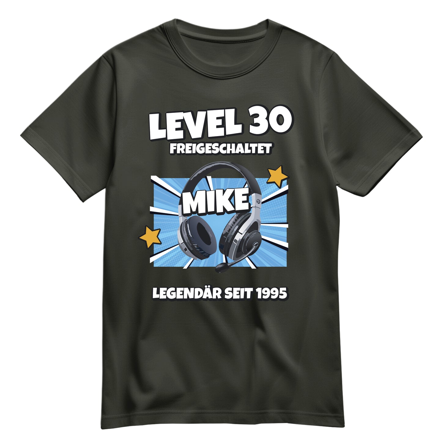 Geburtstagsshirt - Level 30 freigeschaltet - Legendär - mit Namen Khaki - FULiMA®