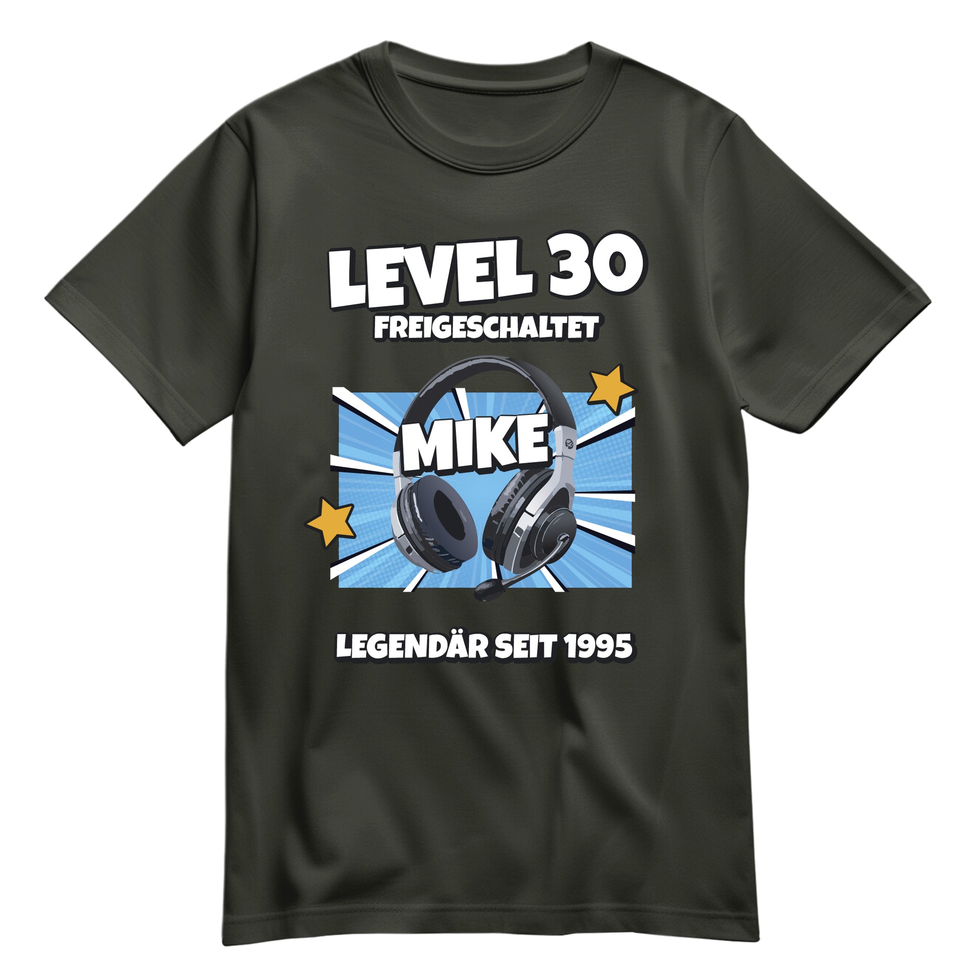 Geburtstagsshirt - Level 30 freigeschaltet - Legendär - mit Namen Khaki - FULiMA®